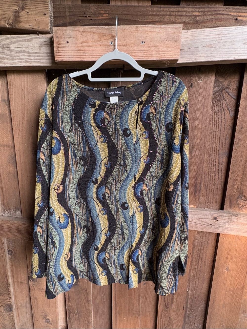 Vintage Sharon Anthony Moody Whimsigoth Celestial Crescent Moon Top